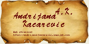 Andrijana Kačarević vizit kartica